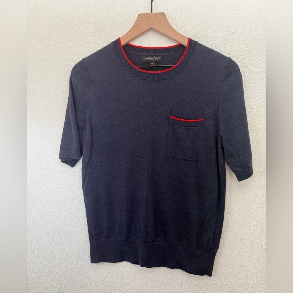Banana Republic 100% Merino Wool Sweater Navy Medium